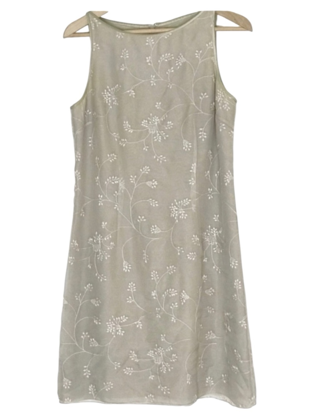 Vintage ANN TAYLOR 100% Silk Floral Embroidered Sheath Dress Size 6